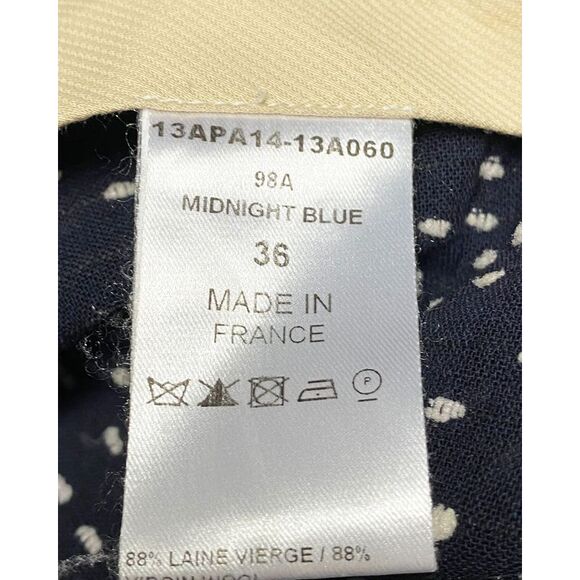 Chloé Pattern Trousers in Navy Blue Wool